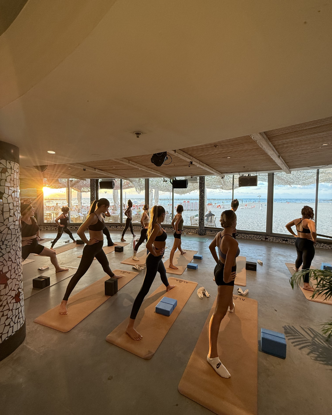 Sunset yoga class